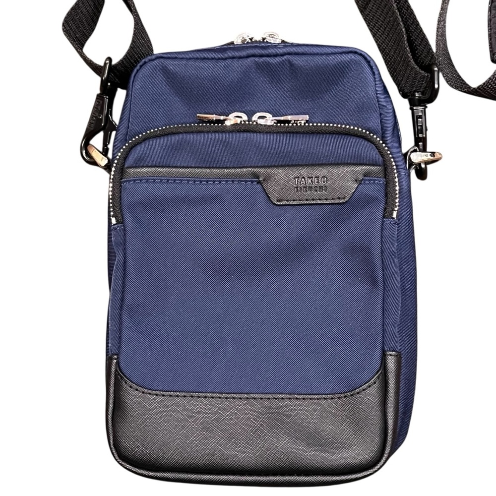 Takeo Kikuchi Navy Black Crossbody Bag Nylon Lightweight Travel Purse Shoulder